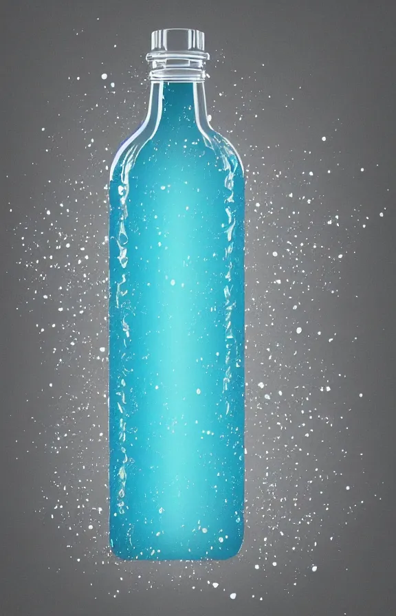 Prompt: liquid universe inside a bottle, minimalist artwork