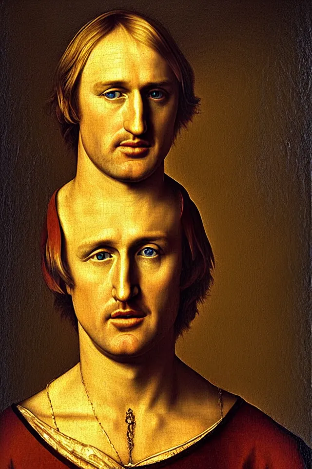 Image similar to renaissance portrait of owen wilson as a highly detailed pear, dramatic cinematic lighting, 8 k, beautiful intricate painting