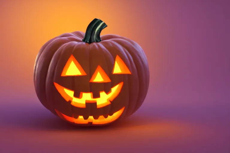 Image similar to a cute halloween pumpkin, soft texture, pastel colours, colorful, cute, pixar animation style, detailed, soft light, octane render, 4 k