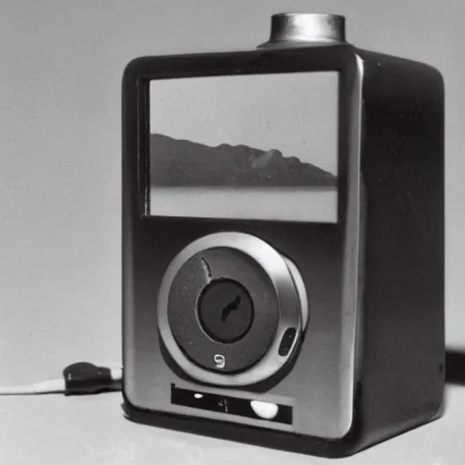 Prompt: a photo of an iPod from 1930