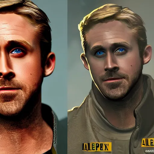 Prompt: Ryan Gosling as a legend in Apex Legends, character concept