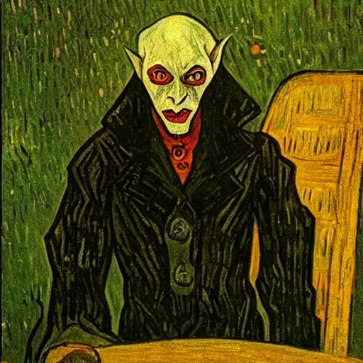 Prompt: nosferatu by van gogh