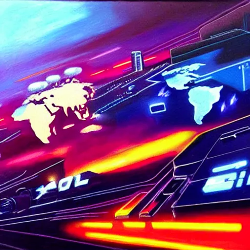 Image similar to world war in the year of 2 0 7 0!!!!!!!!!!, ( ( futuristic technologies, neon lights ) ), oil painting, highly detailed