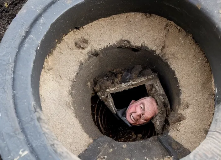 Image similar to film still of John Madden climbing out of a manhole in the new Halloween movie, 4k