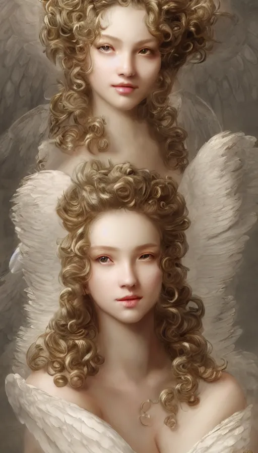 Image similar to rococo, baroque hair, angelic young female seductive - fine - face, pretty face, key visual, realistic shaded perfect face, fine details by stanley artgerm lau, wlop, nekro, james jean, andrei riabovitchev, marc simonetti, and sakimichan, trending on artstation