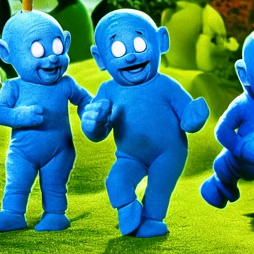 Image similar to smurf teletubbies