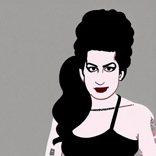 Prompt: Amy Winehouse in the style of the Simpsons,