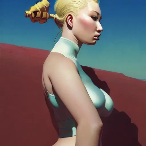 Image similar to 4k headshot of thicc Iggy Azalea from Macfarlane comics, killing with green fire by Craig Mullins, ilya kuvshinov, krenz cushart, epic , artgerm trending on artstation by Edward Hopper and Dan Mumford and WLOP and Rutkovsky, beksinski carl spitzweg moebius and tuomas kocar, intricate artwork by caravaggio, Unreal Engine 5, Lumen, Nanite , 4K headshot of godlike clown with defined arms and open hands and bloody clothes with giant mandala wings , intricate face , flawless anime cel animation by Kentaro Miura, psychedelic , highly detailed upper body , professionally post-processed , beautiful, scary, symmetry accurate features, epic, octane rendered, anime masterpiece, accurate