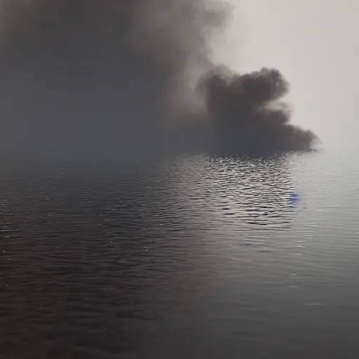 Image similar to smoke on the water, octane render HD 8K