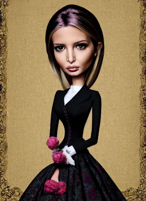 Image similar to ivanka trump as a mark ryden doll, detailed digital art, trending on Artstation