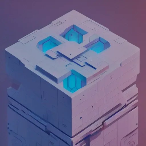 Image similar to an artist's rendering of a cube space ship, concept art by beeple, cgsociety, space art, concept art, sci - fi, reimagined by industrial light and magic