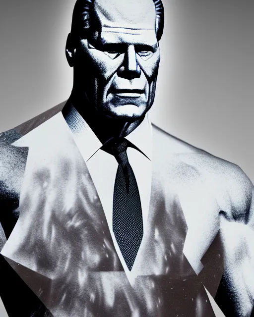 Image similar to gigachad muscular united states president gerald ford, flexing, volumetric lighting, shadows, chiseled, unreal engine, octane render, digital art, trending on artstation