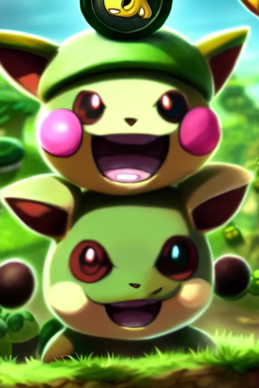 Image similar to teemo, a pokemon trading card of teemo, highly detailed pokemon trading card screenshot