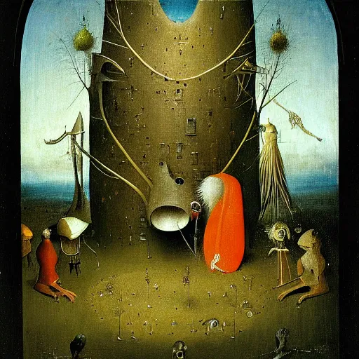 Image similar to samorost by hieronymus bosch