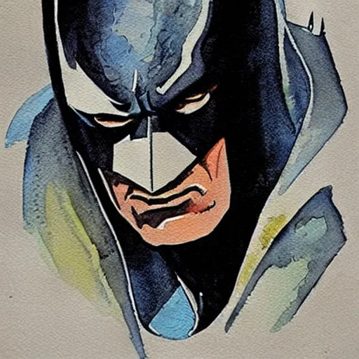 Image similar to “watercolor of Batman from dark knight”