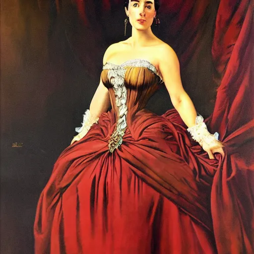 Image similar to frank frazetta portrait of jennifer connelly as queen victoria, full body, 8 k, realistic, photo real, smooth, sharp, intricate detail, hyper detail, dramatic lighting, dramatic shading