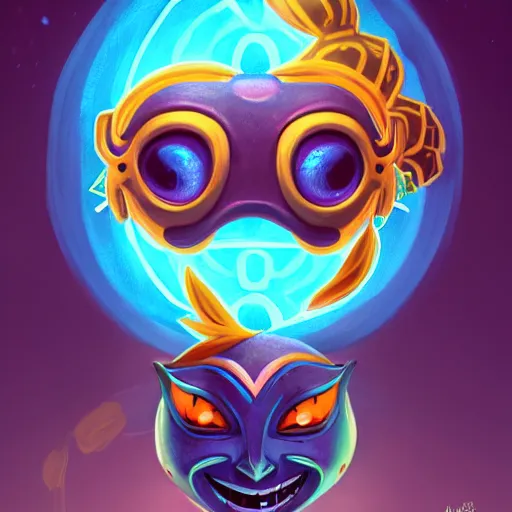 Prompt: a logo of the happy mask salesman majora's mask, art by lois van baarle and loish and ross tran and rossdraws and sam yang and samdoesarts and artgerm and saruei and disney, digital art, highly detailed, intricate, sharp focus, trending on artstation hq, deviantart, unreal engine 5, 4 k uhd image