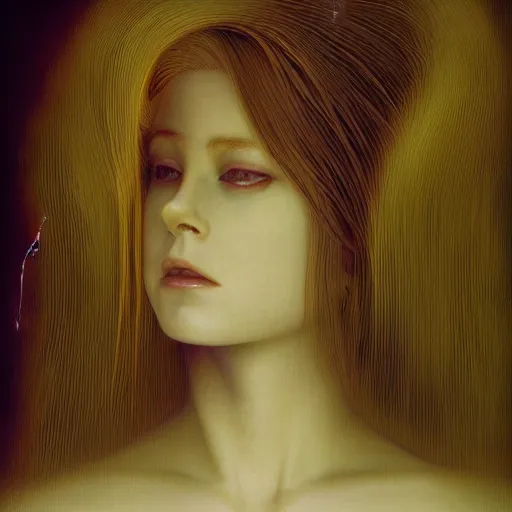 Prompt: Woman masterpiece, Avril Lavigne, lines, by Edgar Maxence and Ross Tran, Zdzisław Beksiński, and Michael Whelan, distant, gustav dore, H.R. Giger, 8k, octane render