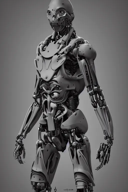 Image similar to symmetry!! full body kitbash human anatomy concept, gun metal grey, humanoid cyborg, monkey limbs, digital art, in the style of ben lol, brian sum, ramil sunga, herbert lowis, furio tedesschi, christopher cao, artstation, pinterest, deviantart, photoshop, octane render, unreal engine