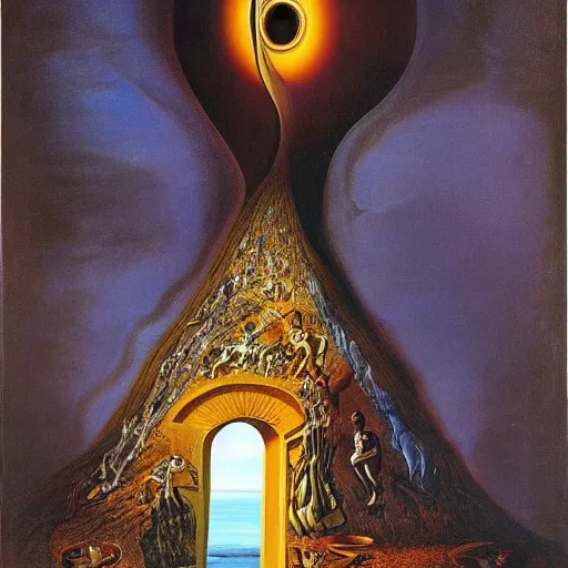 Image similar to A portal to another universe by Salvador Dali