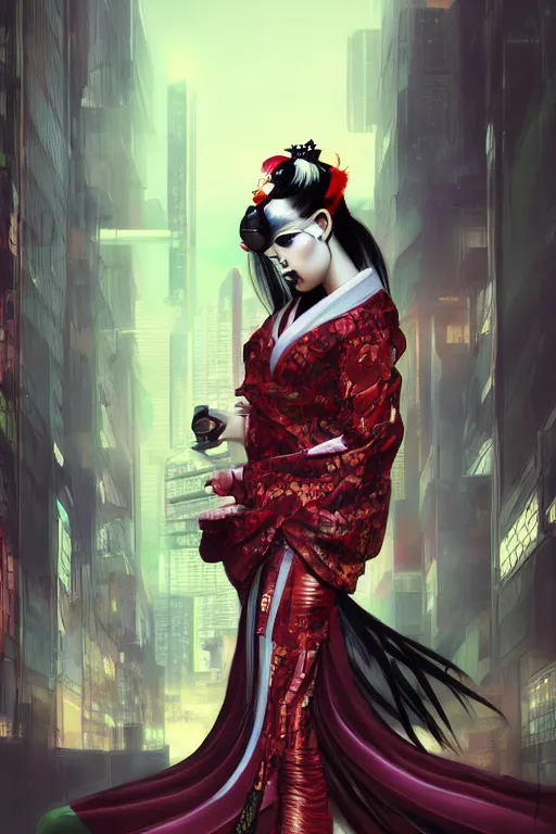 Image similar to agile geisha cyberpunk Dragon princess, digital art, 8k ,character ,realistic, portrait, hyperrealistic