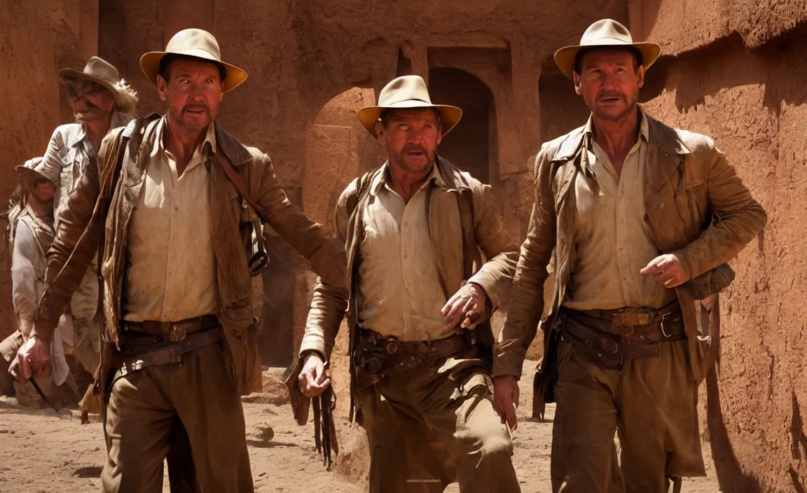 Prompt: Indiana Jones in Marrakesh, dynamic dramatic shot, cinematic angle, 8k quality, award winning photograph.