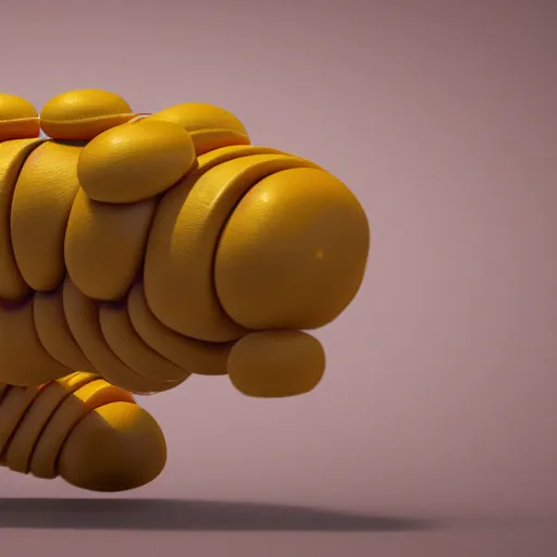 Image similar to caterpillar made of rubber bands, octane render, 4k, art stations,