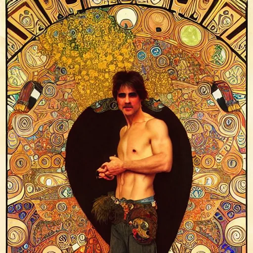 Prompt: detailed art of Tom Cruise, by Alphonse Mucha and Gustav Klimt