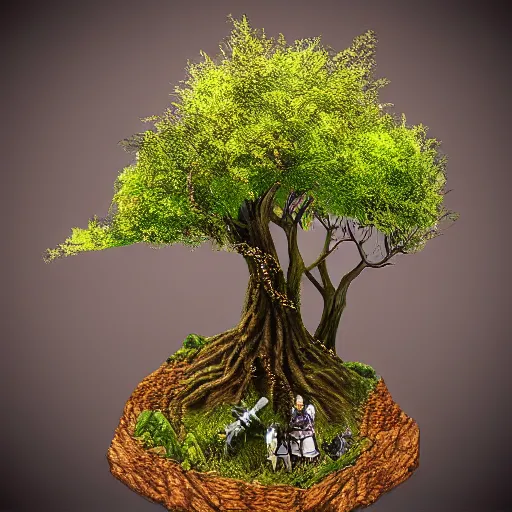 Prompt: fantasy tree, lotr of style, supperrealistic