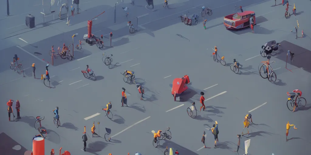 Image similar to Tour de France by Goro Fujita and Simon Stalenhag , 8k, trending on artstation, hyper detailed, cinematic