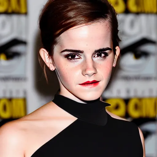 Image similar to emma watson with red glowing eyes