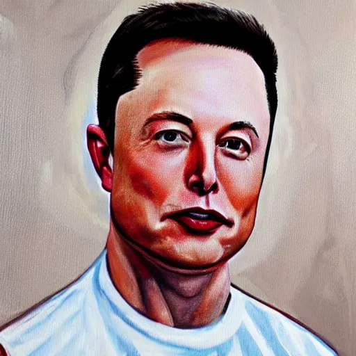 Prompt: painting of Head shaved Elon musk