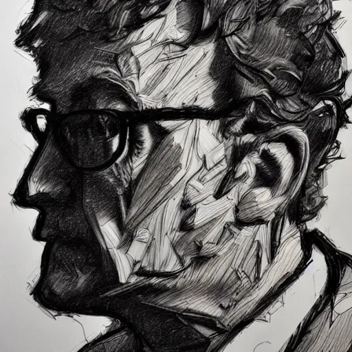 Image similar to a realistic yet scraggly portrait sketch of the side profile of a stern and sophisticated napoleon dynamite, trending on artstation, intricate details, in the style of frank auerbach, in the style of sergio aragones, in the style of martin ansin, in the style of david aja, in the style of mattias adolfsson