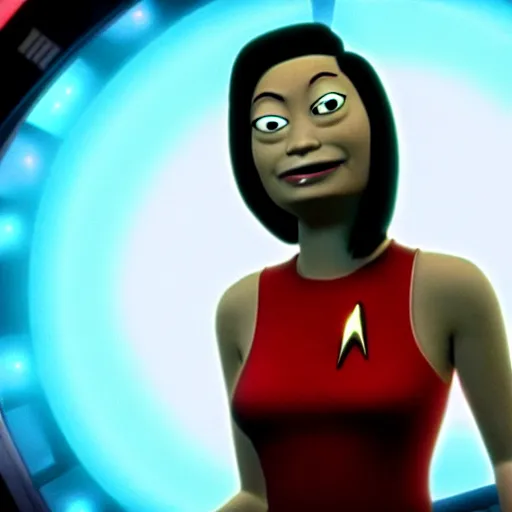 Image similar to film still of amy wong from futurama in star trek ( 2 0 0 9 ), 4 k