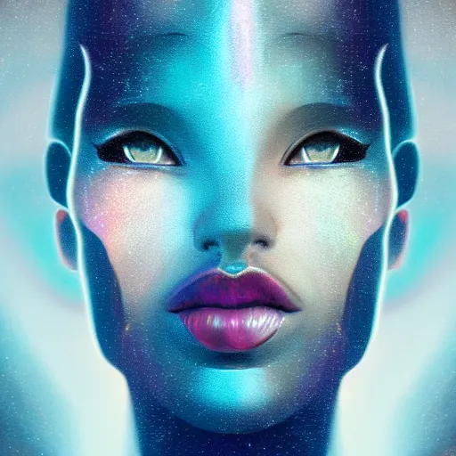 Prompt: face portrait of a woman, iridescent, sci - fi, futurism, face fractals by lois van baarle, cinematic, 8 k