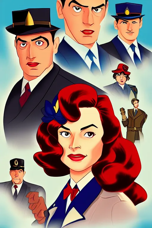 Image similar to Agent carter high quality digital painting in the style of Don Bluth