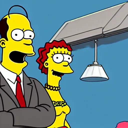 Image similar to simpsons episode with elon musk