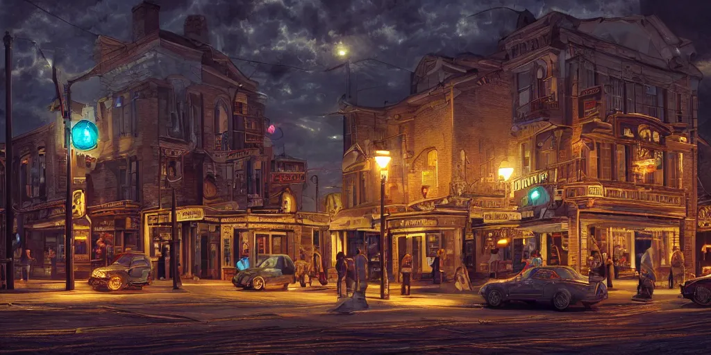 Prompt: Photorealistic theatre on quite Charlottetown night. Hyperdetailed photorealism, UHD, amazing depth, glowing rich colors, golden ration, 3d shading, cinematic lighting, artstation concept art