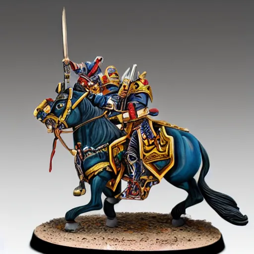 Prompt: meticulously painted Warhammer figurines