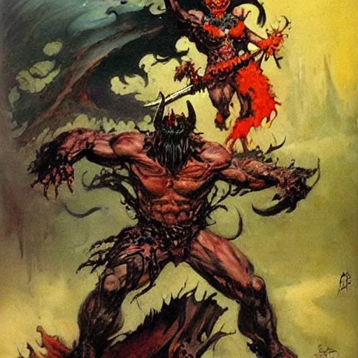 Prompt: demon by Frank Frazetta,fantasy artwork,bold,striking,masterpiece!!!!!!!!!!!!!!!!!!!