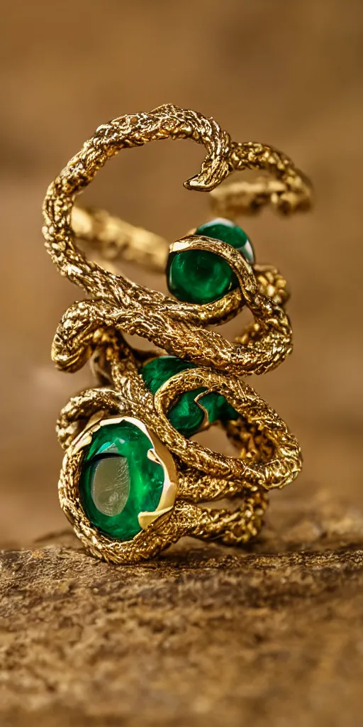 Image similar to golden ouroboros ring with emerald eyes, Nikon D810, ƒ/5.6, focal length: 60.0 mm, ISO: 200