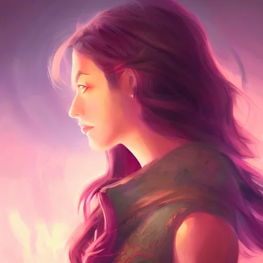 Image similar to pretty girl portrait profile picture, dramatic lighting, digital painting, arcane magic, by rossdraws