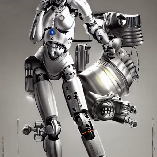 Image similar to beutiful white girl cyborg with full body by Alfred Kelsner, highly detailed, artstaition, epic composition