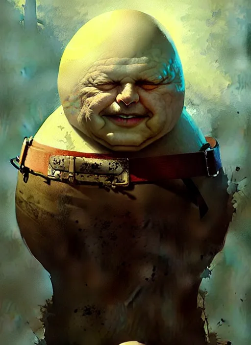 Prompt: portrait of the humpty dumpty by greg rutkowski