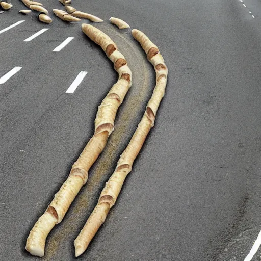 Image similar to Baguettes that form a road