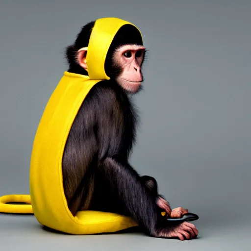 Image similar to a monkey wearing a yellow kimono, 8 k