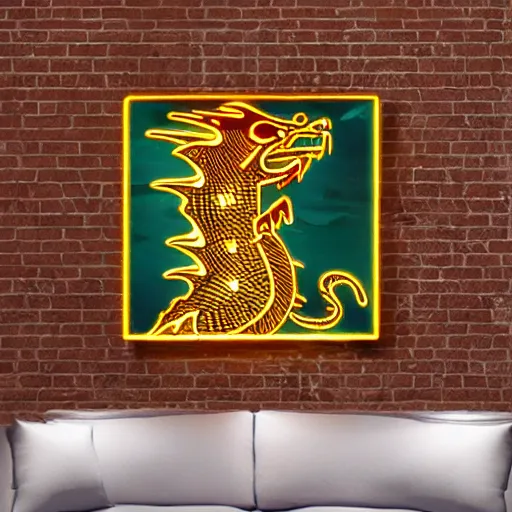 Prompt: a majestic dragon, hd, high quality neon art