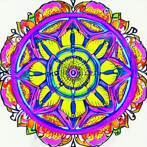 Prompt: super detailed mandala, bright colors, photorealistic