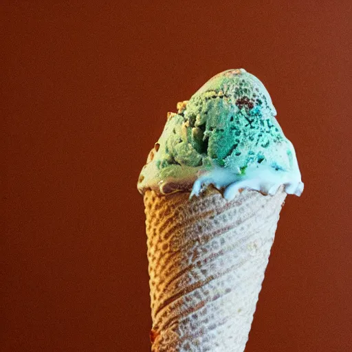 Image similar to a moldy ice cream cone