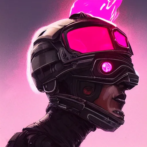 Image similar to profile portrait, helmet tiger cyberpunk made of pink lava and fire design by greg rutkowski detailed, character design sketch, high detail, sharp focus, sketch line art for character design